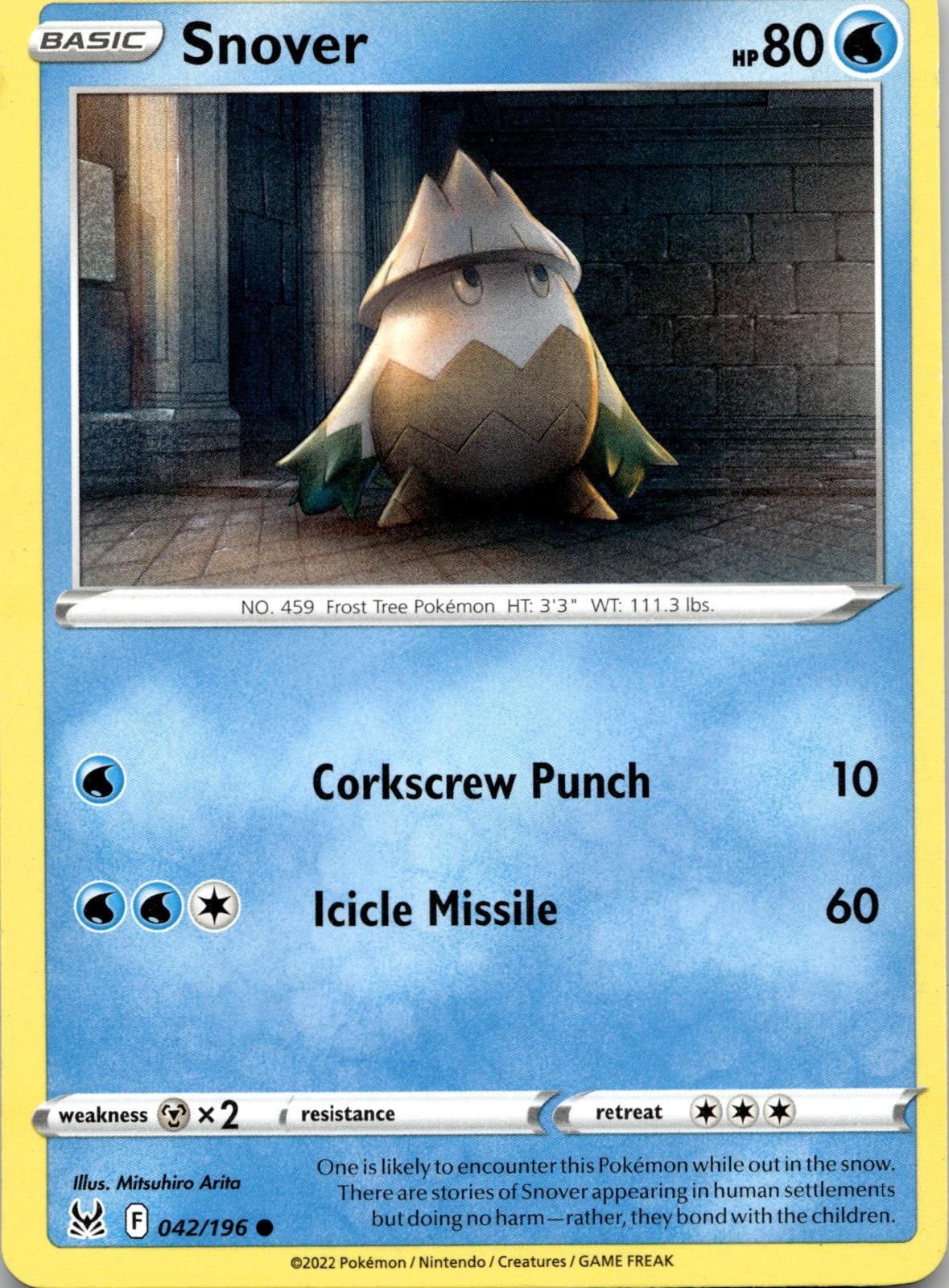 Snover 042/196 Common Lost Origin Pokemon Near Mint