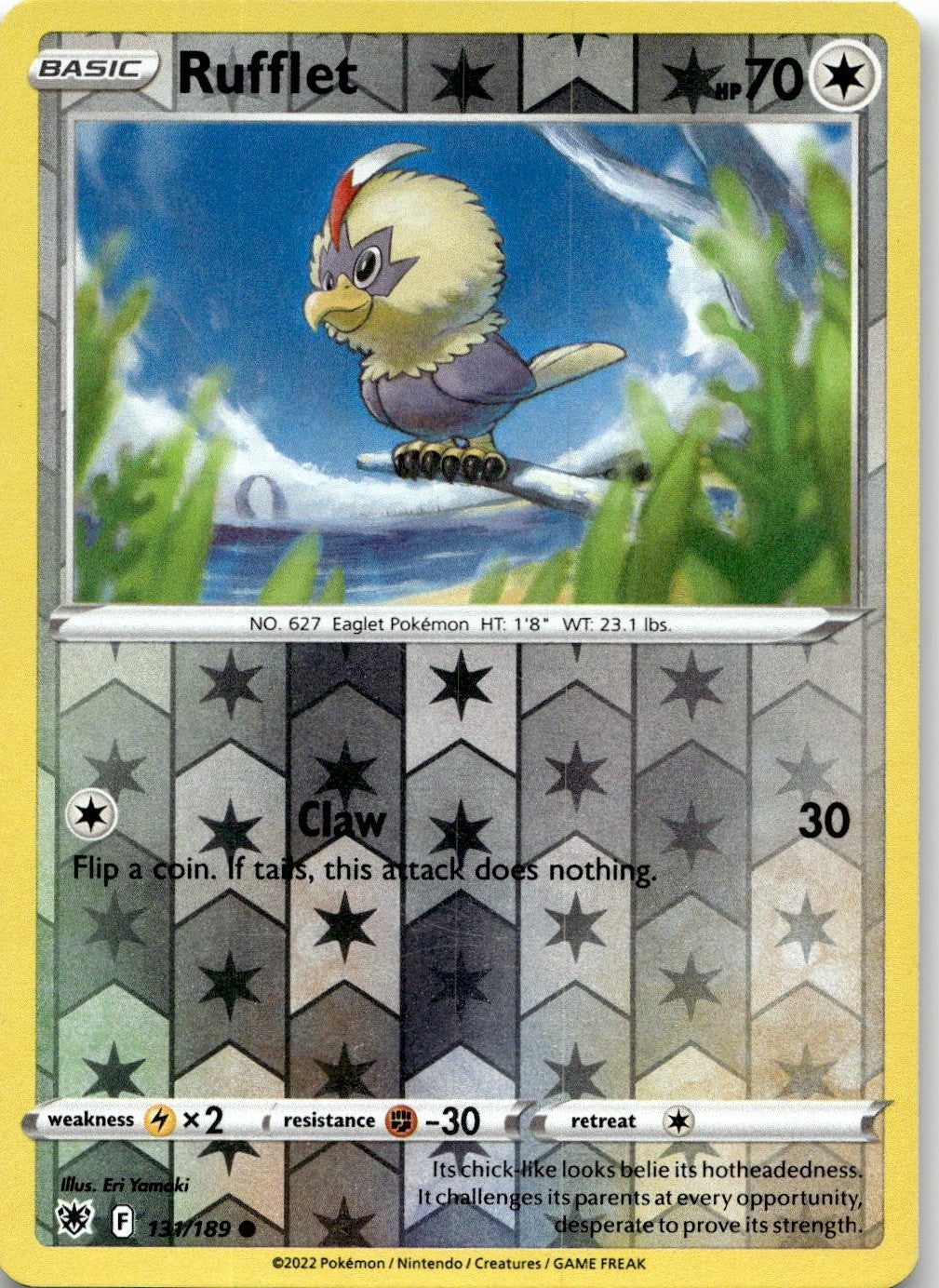 Rufflet 131/189 Common Astral Radiance Pokemon Reverse Holo Near Mint