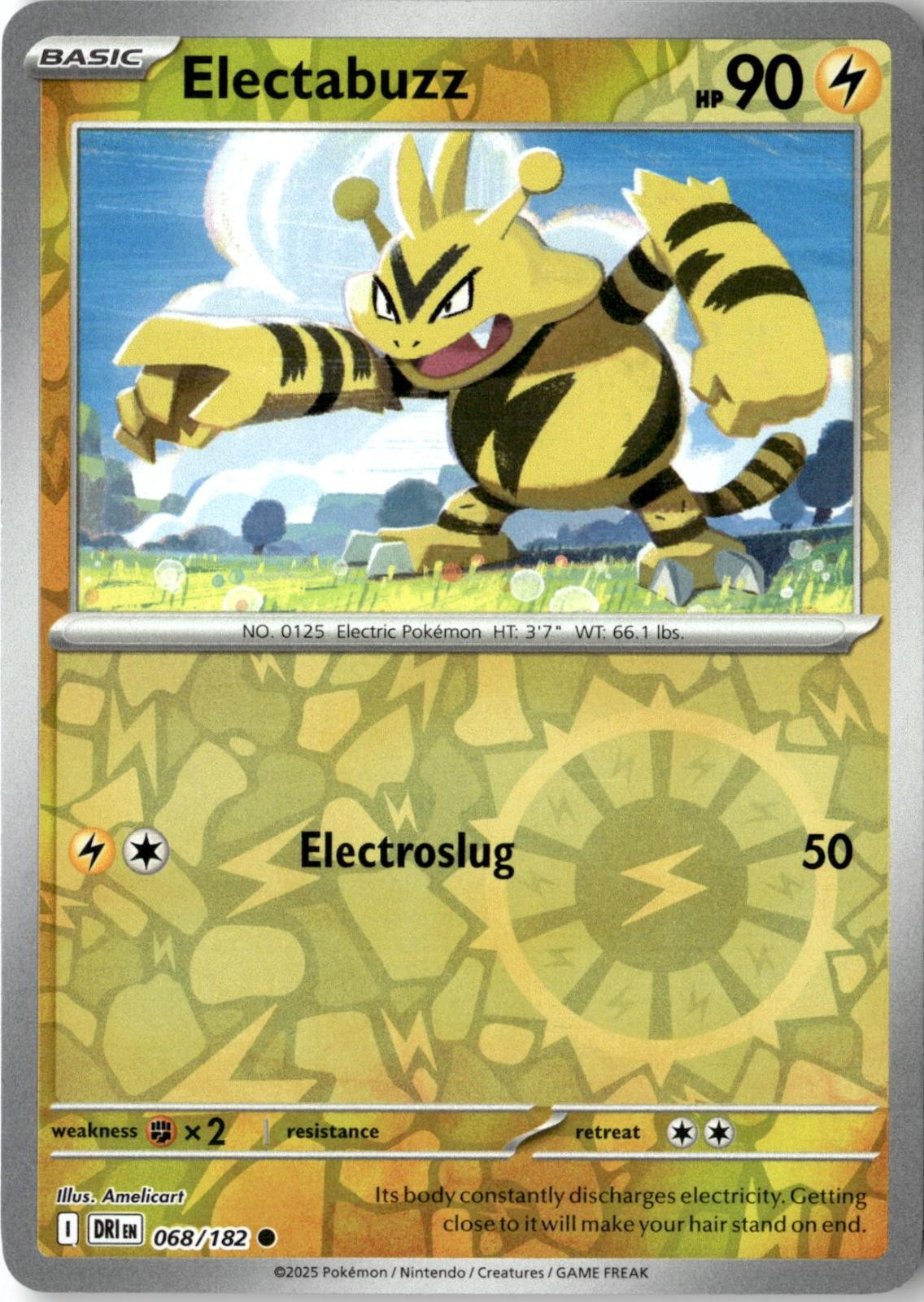2025 POKEMON ELECTABUZZ 068/182 COMMON DESTINED RIVALS NEAR MINT