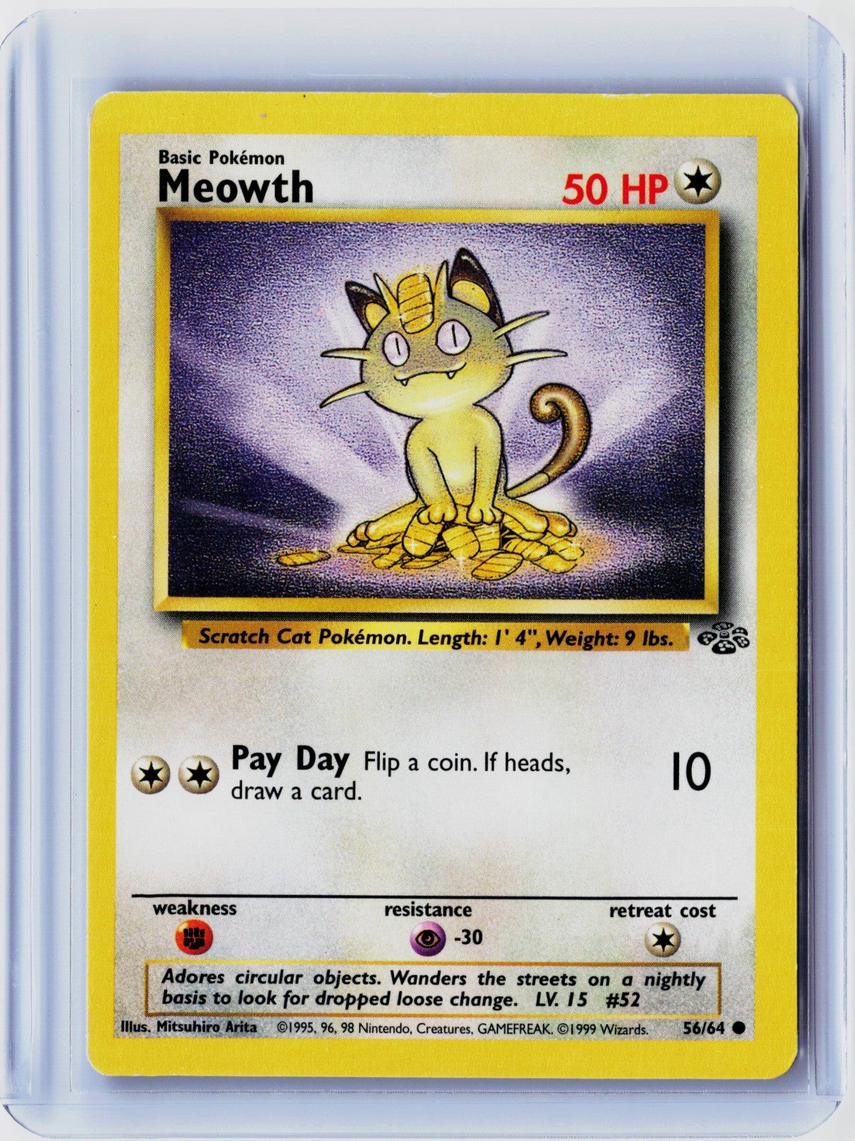 Meowth Unlimited Common Jungle 56/64 NM