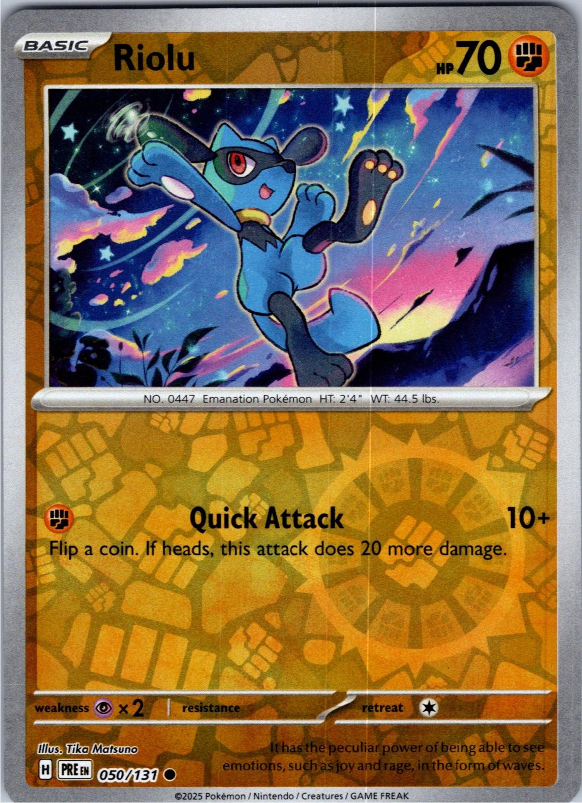 Riolu 050/131 Common Prismatic Evolutions Pokemon Lightly Played