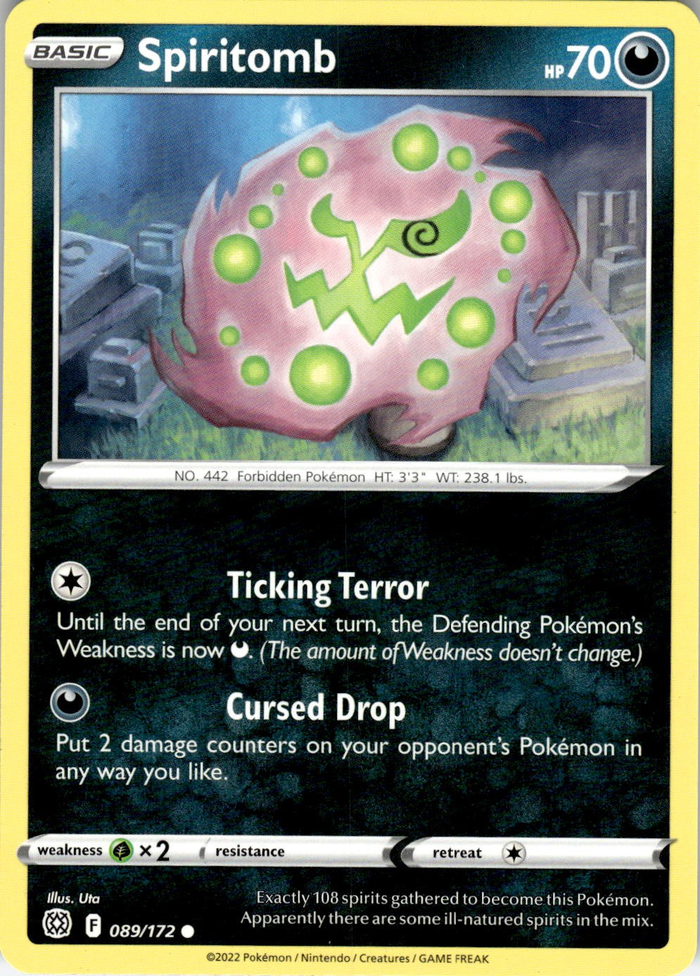 Spiritomb 089/172 Common Brilliant Stars Pokemon Near Mint
