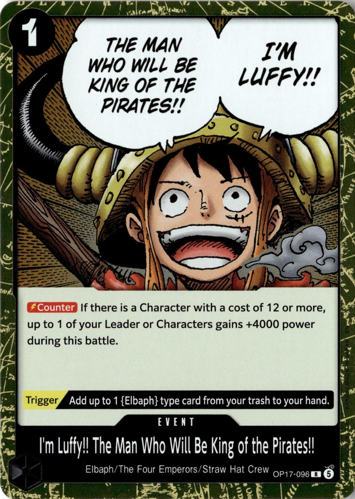 ONE PIECE I'M LUFFY!! THE MAN WHO WILL BE KING OF THE PIRATES!! OP17-096 FOIL NM