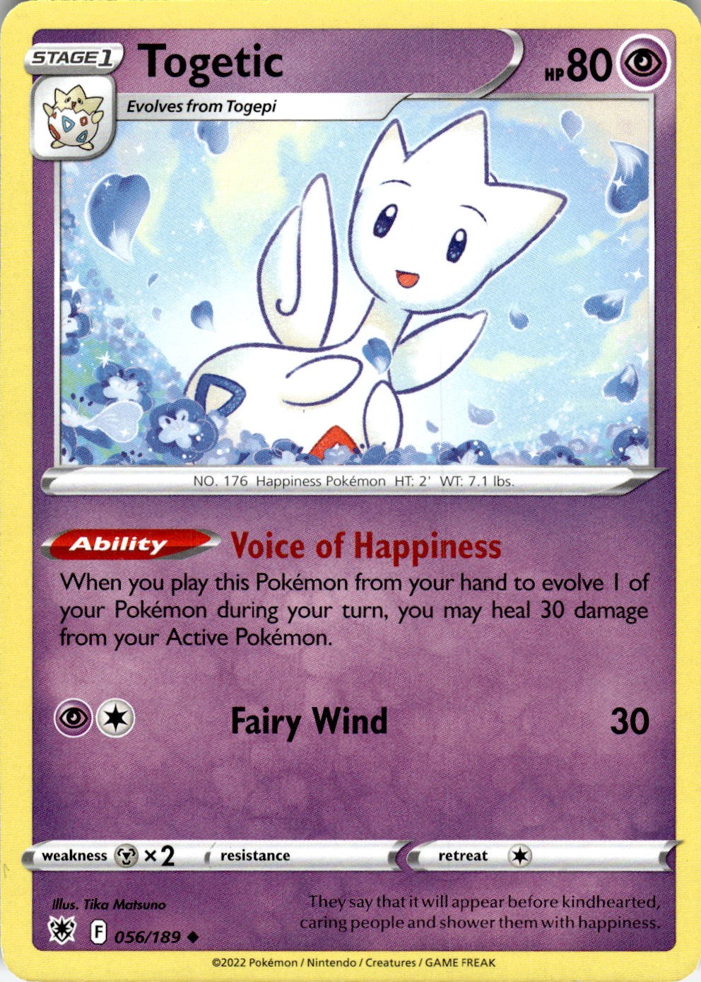 Togetic 056/189 Uncommon Astral Radiance Pokemon Near Mint