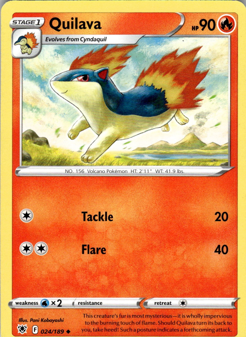Quilava 024/189 Uncommon Astral Radiance Pokemon Near Mint