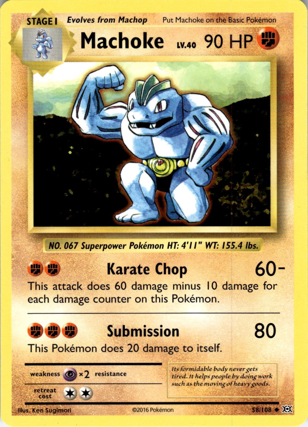 Machoke 58/108 Uncommon Evolutions Pokemon Near Mint