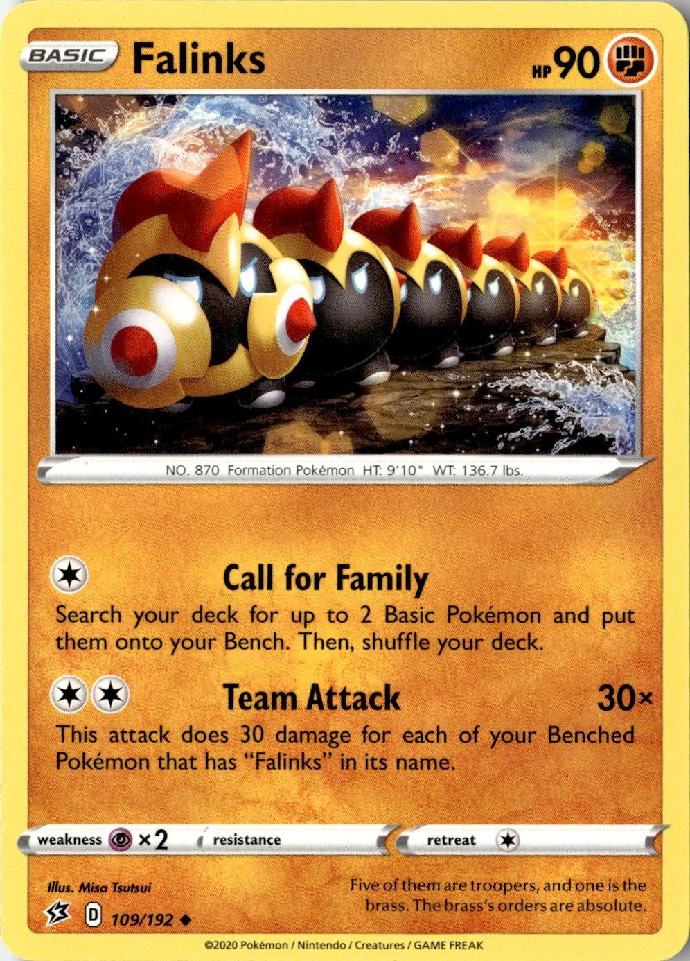 2020 POKEMON FALINKS 109/192 UNCOMMON REBEL CLASH NEAR MINT