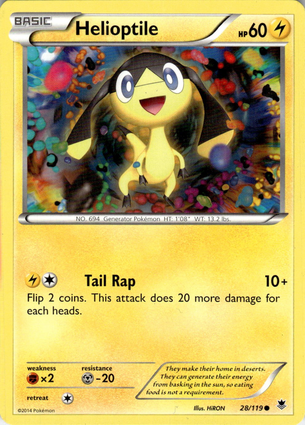 Helioptile 28/119 Common Phantom Forces Pokemon Near Mint