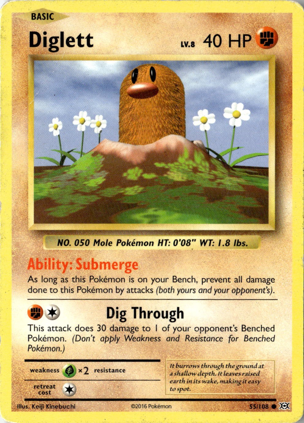 2016 POKEMON DIGLETT 55/108 COMMON EVOLUTIONS NEAR MINT