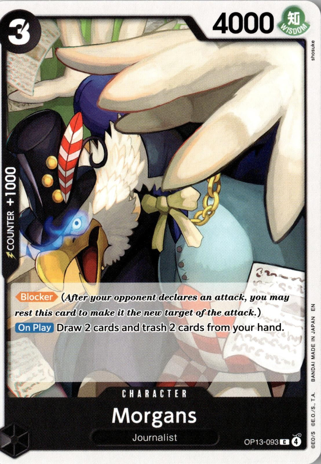 2025 ONE PIECE MORGANS OP13-093 COMMON CARRYING ON HIS WILL NEAR MINT