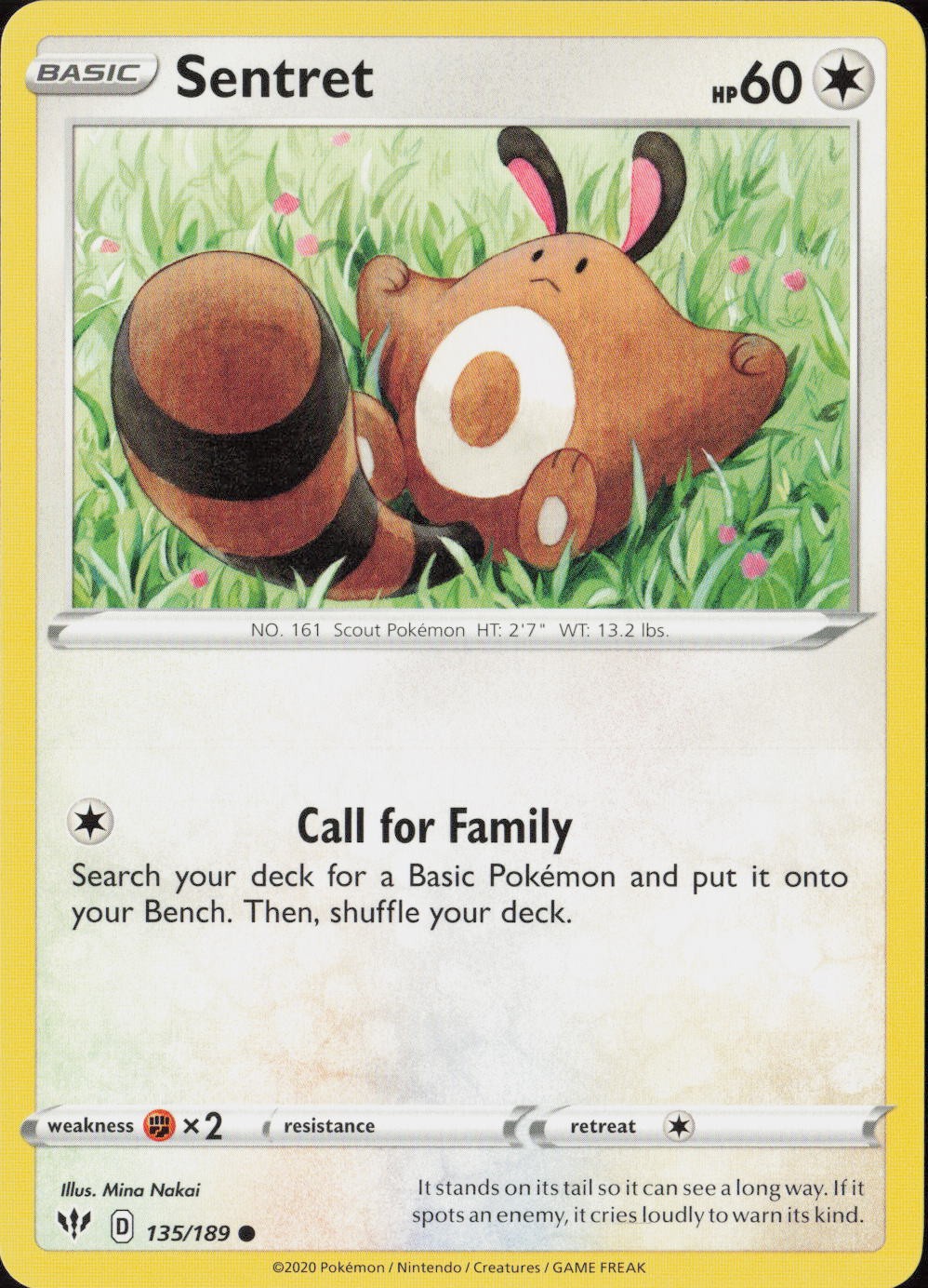 Sentret Common SWSH03: Darkness Ablaze 135/189 NM