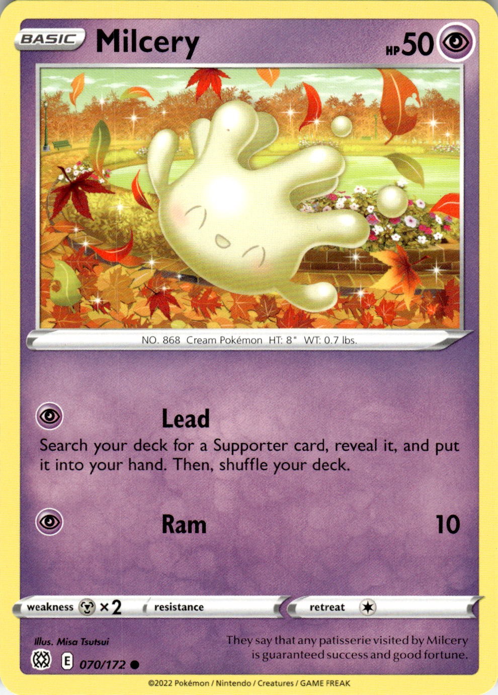 2022 POKEMON MILCERY 070/172 COMMON BRILLIANT STARS NEAR MINT
