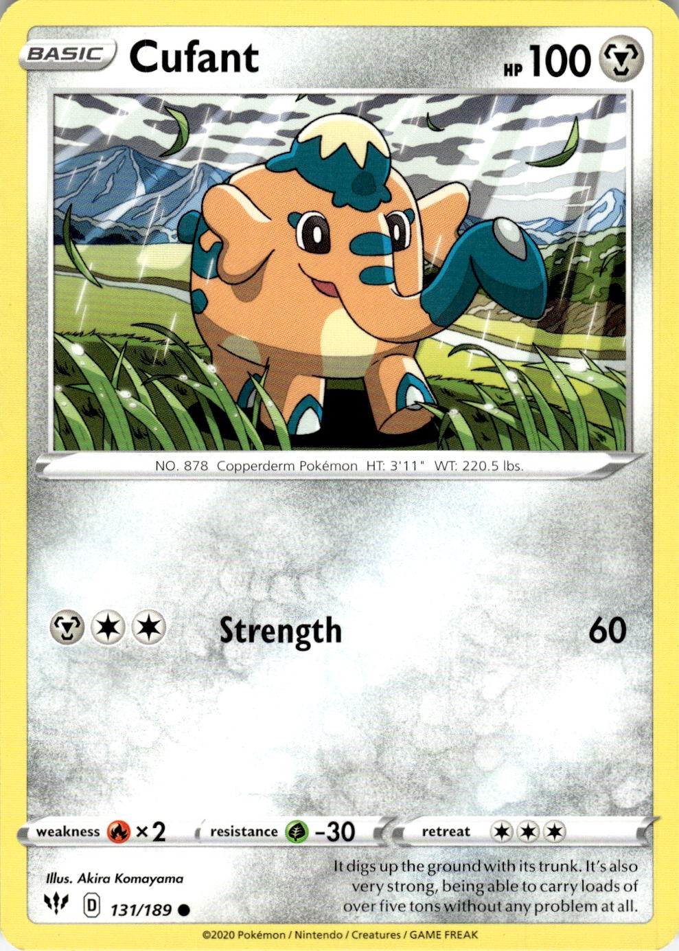 Cufant 131/189 Common Darkness Ablaze Pokemon NM