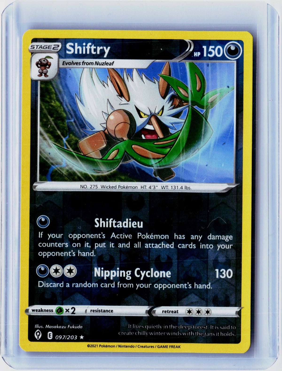 Shiftry Reverse Holo Rare SWSH07: Evolving Skies 097/203 NM
