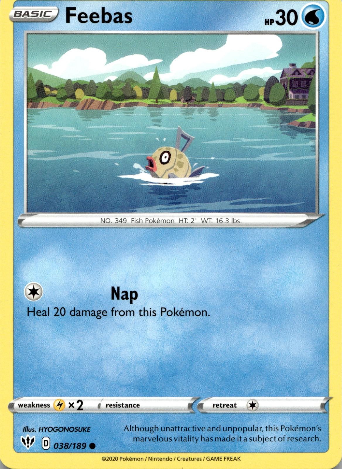 Feebas 038/189 Common Darkness Ablaze Pokemon Near Mint