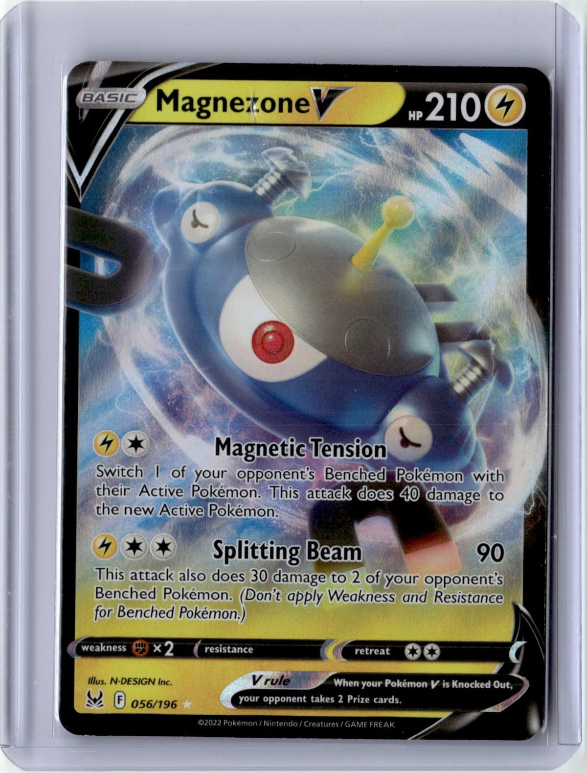 2022 POKEMON MAGNEZONE V 056/196 HOLO V RARE LOST ORIGIN NEAR MINT