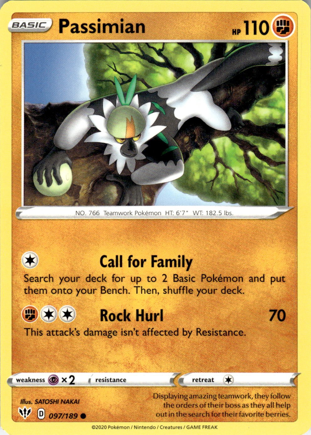 Passimian 097/189 Common Darkness Ablaze Pokemon Near Mint