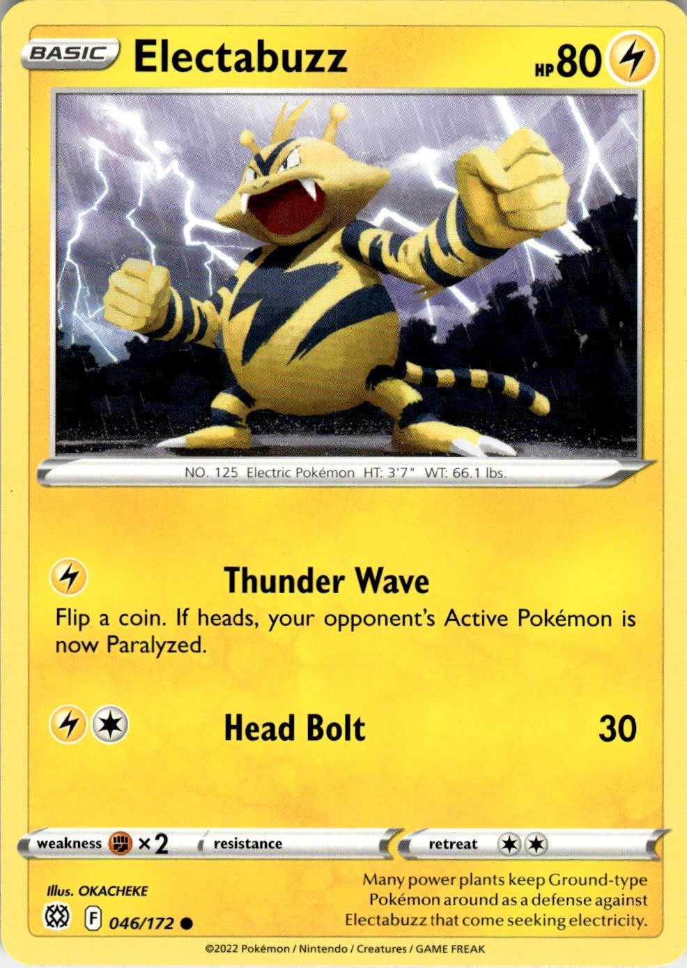 Electabuzz 046/172 Common Brilliant Stars Pokemon Near Mint