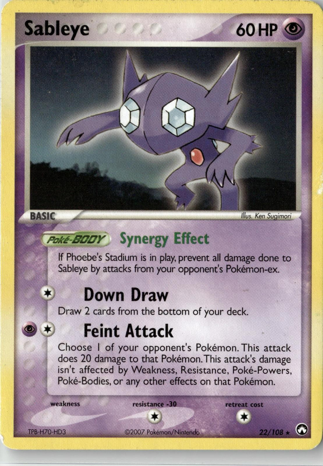 2007 POKEMON SABLEYE 22/108 RARE POWER KEEPERS NEAR MINT