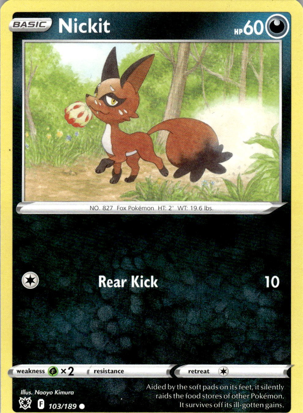Nickit 103/189 Common Astral Radiance Pokemon Near Mint