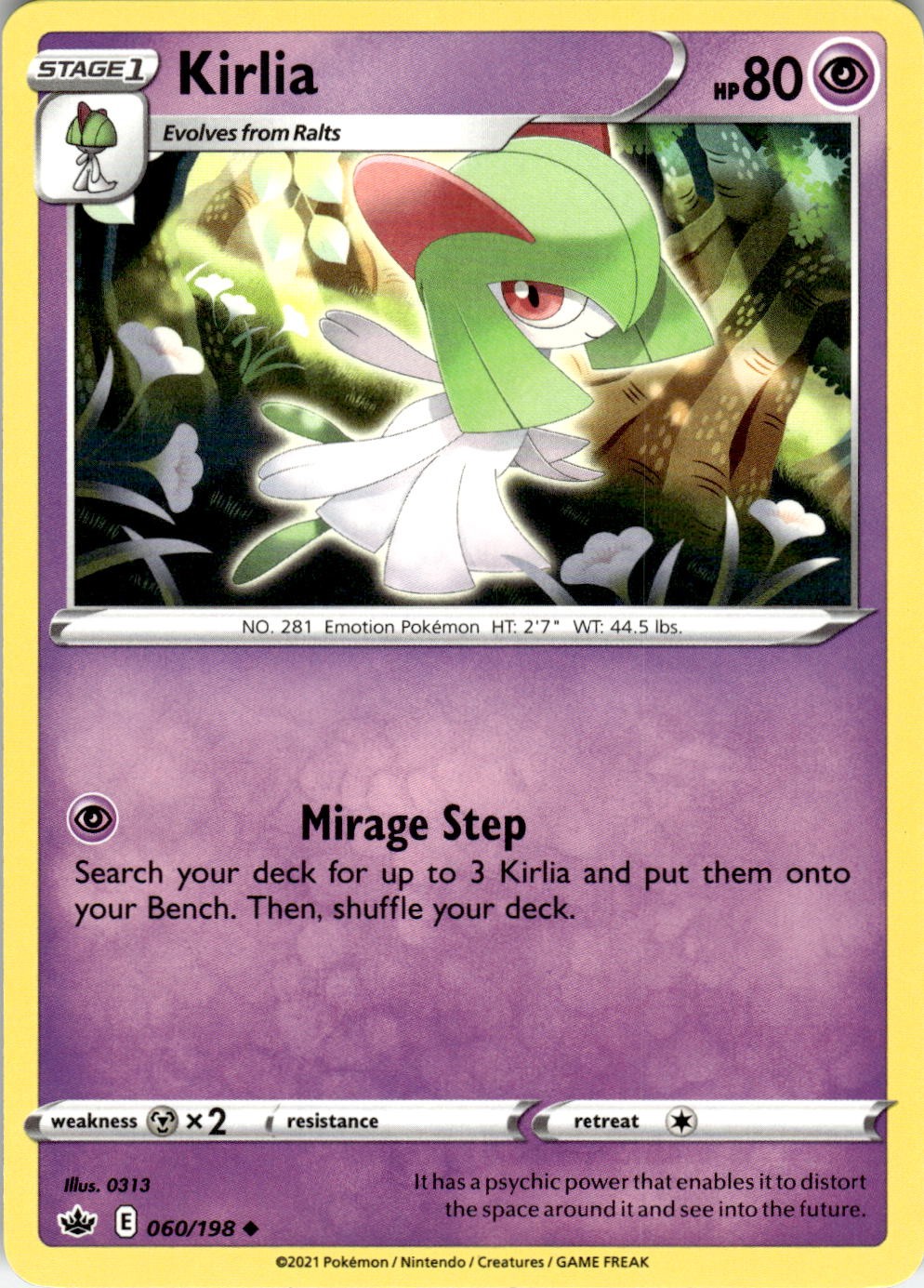 Kirlia 060/198 Uncommon Chilling Reign Pokemon Near Mint
