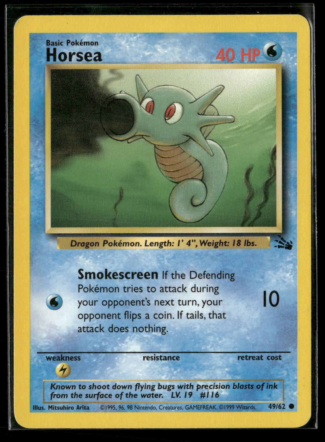 Horsea Unlimited Common Fossil 49/62 LP