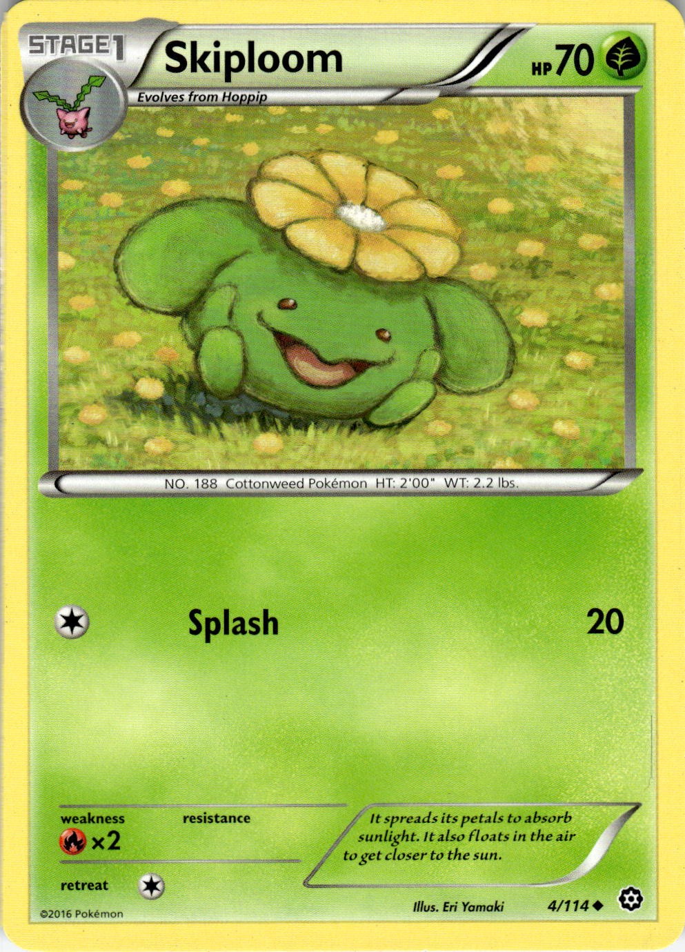 Skiploom 4/114 Uncommon Steam Siege Pokemon Near Mint