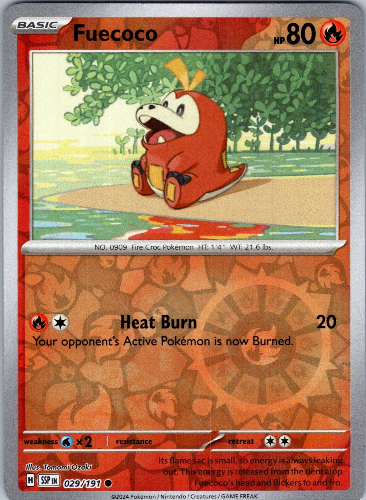 Fuecoco 029/191 Common Surging Sparks Pokemon Reverse Holo Lightly Played