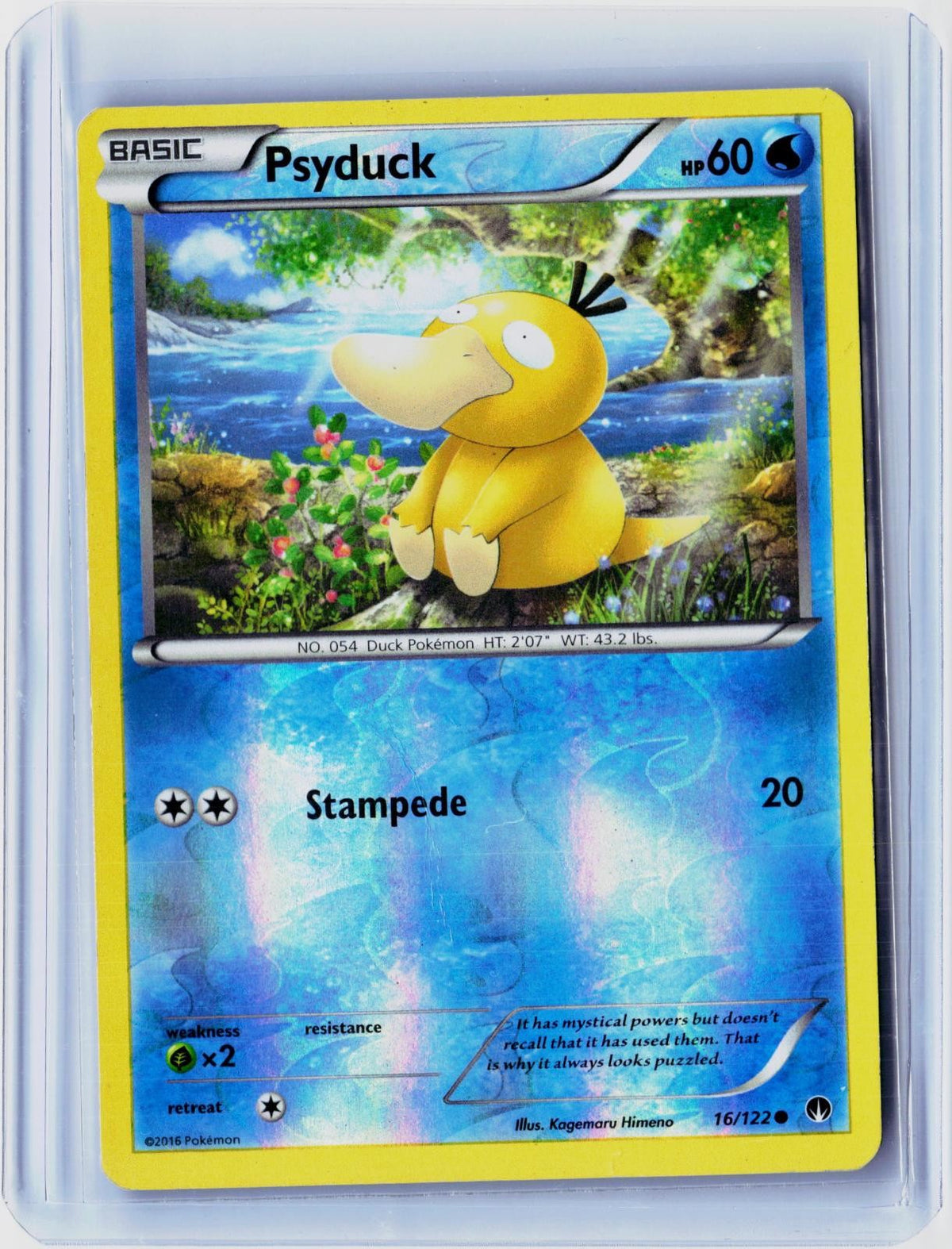 2016 POKEMON PSYDUCK 16/122 COMMON BREAKPOINT REVERSE HOLO NEAR MINT