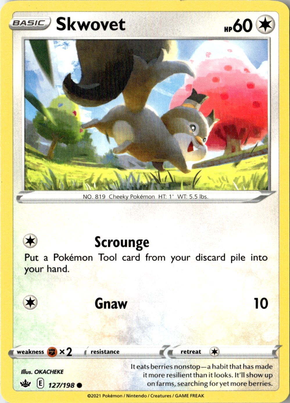 2021 POKEMON SKWOVET 127/198 COMMON CHILLING REIGN NEAR MINT