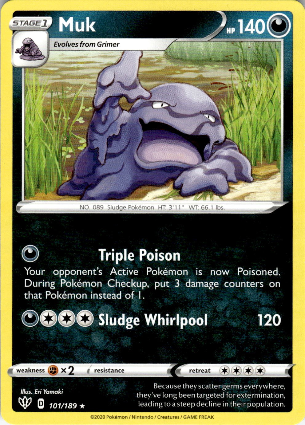 Muk 101/189 Rare Darkness Ablaze Pokemon Lightly Played