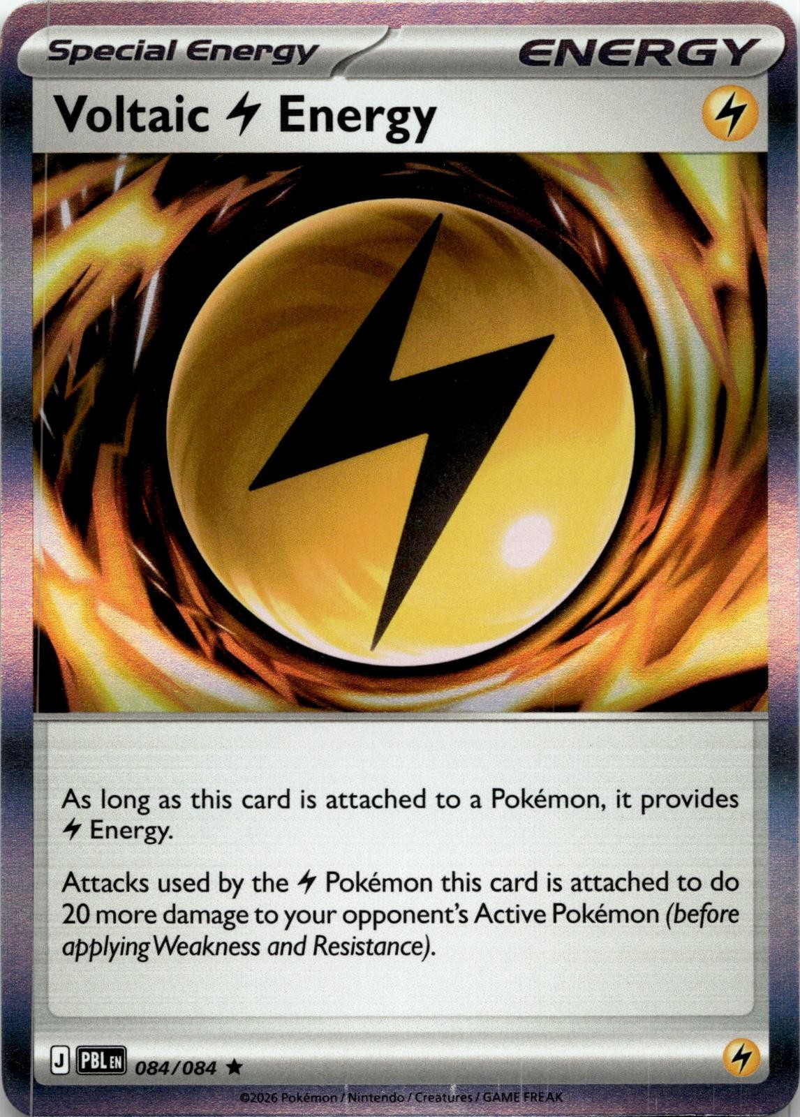 Voltaic Lightning Energy 084/084 Holo Rare Pitch Black Pokemon Near Mint