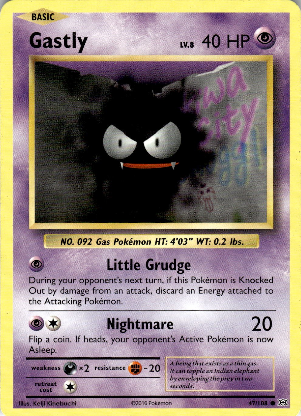 Gastly 47/108 Common Evolutions Pokemon Near Mint