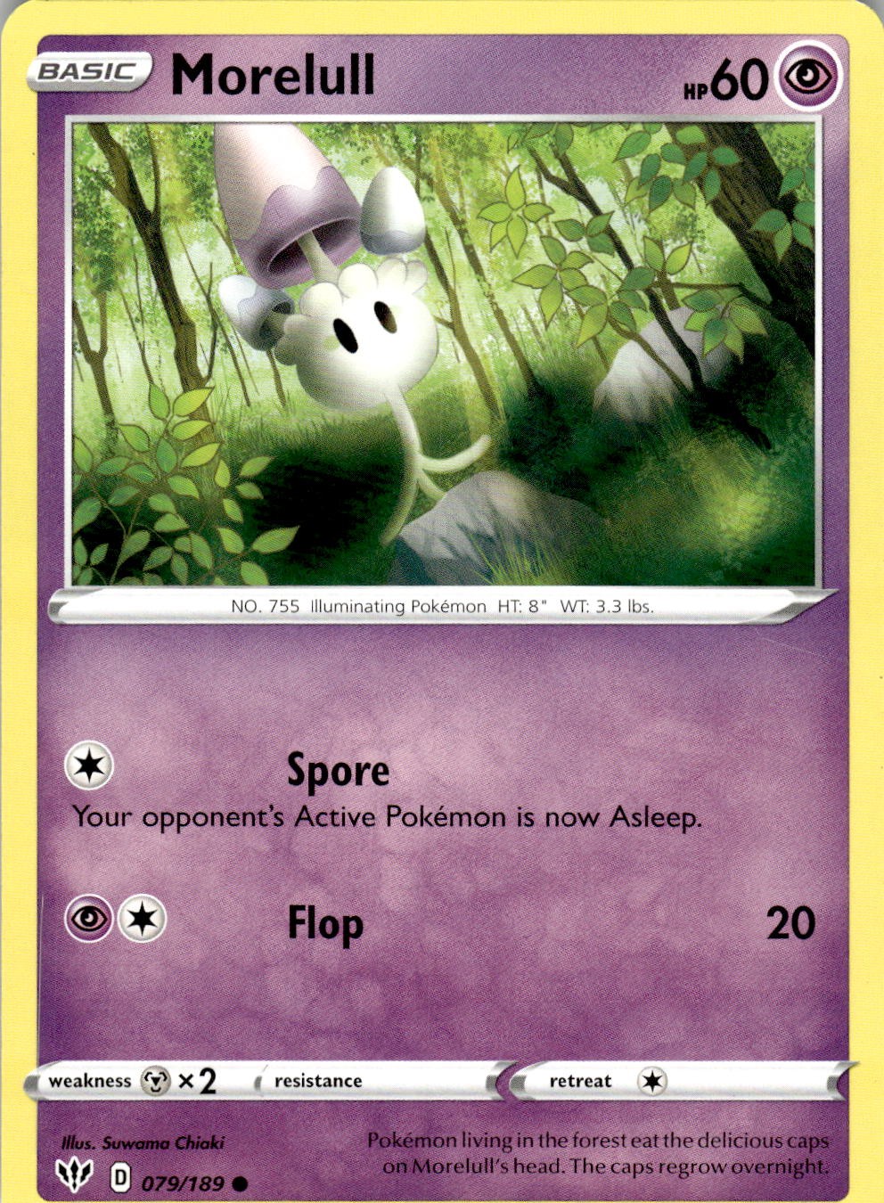 Morelull 079/189 Common Darkness Ablaze Pokemon Near Mint