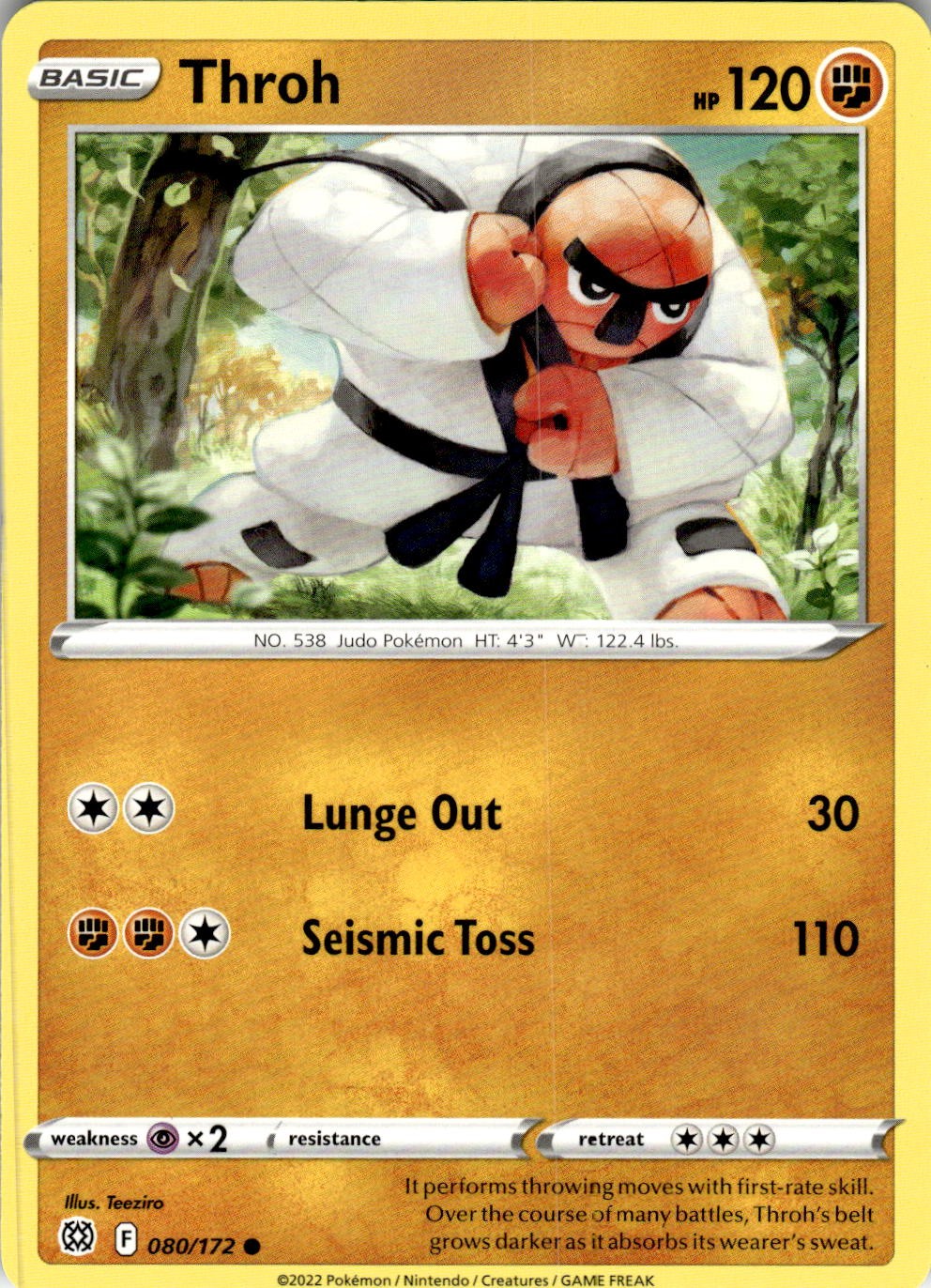 2022 POKEMON THROH 080/172 COMMON BRILLIANT STARS NEAR MINT
