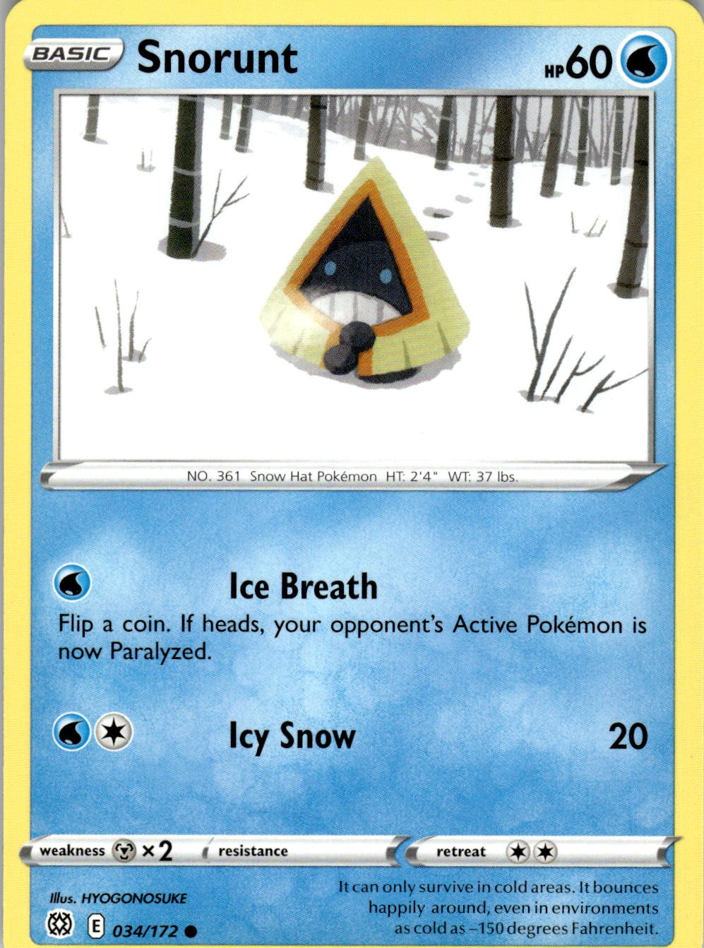 Snorunt 034/172 Common Brilliant Stars Pokemon Near Mint