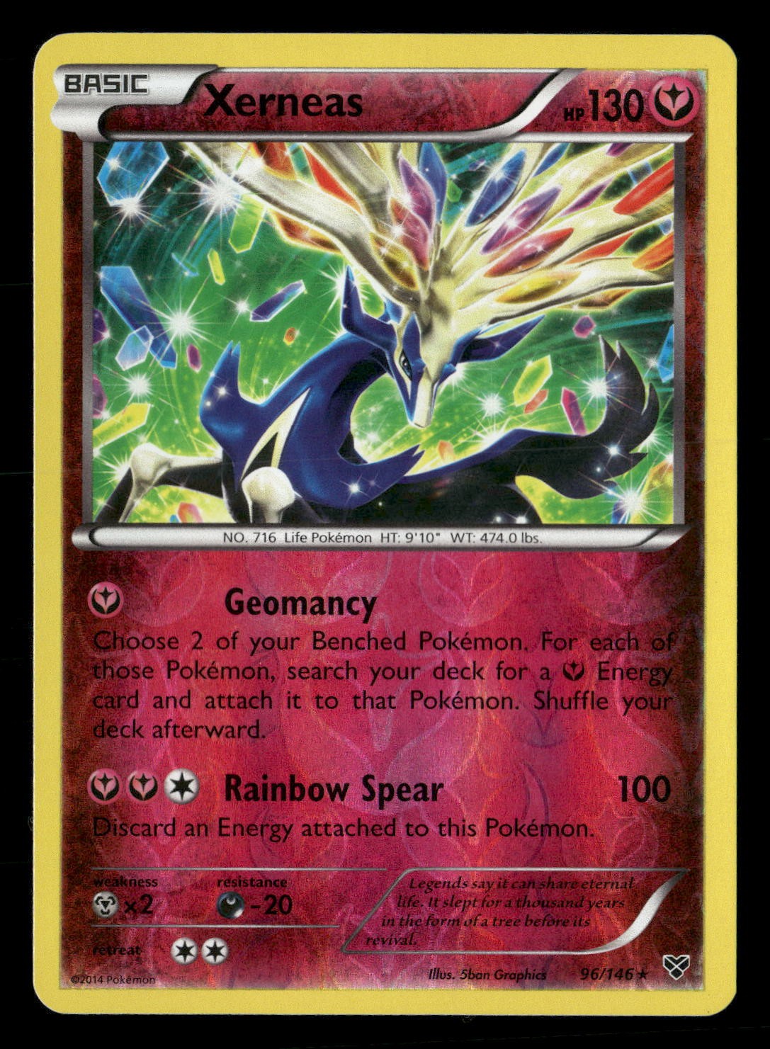 Xerneas Reverse Holo Rare XY Base Set 96/146 NM
