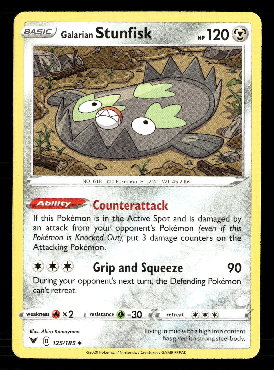 Galarian Stunfisk Uncommon SWSH04: Vivid Voltage 125/185 NM