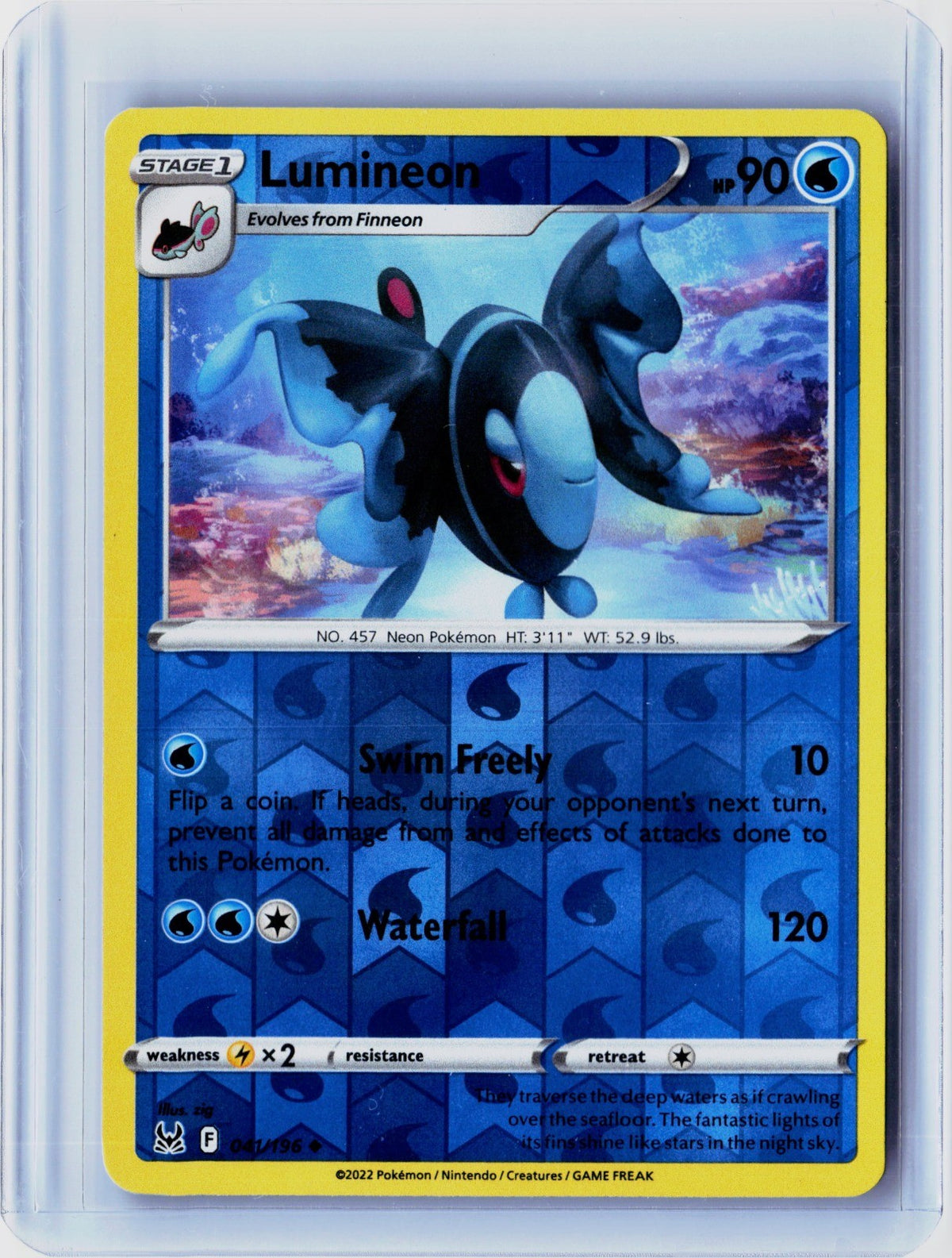 Lumineon Reverse Holo Uncommon SWSH11: Lost Origin 041/196 NM