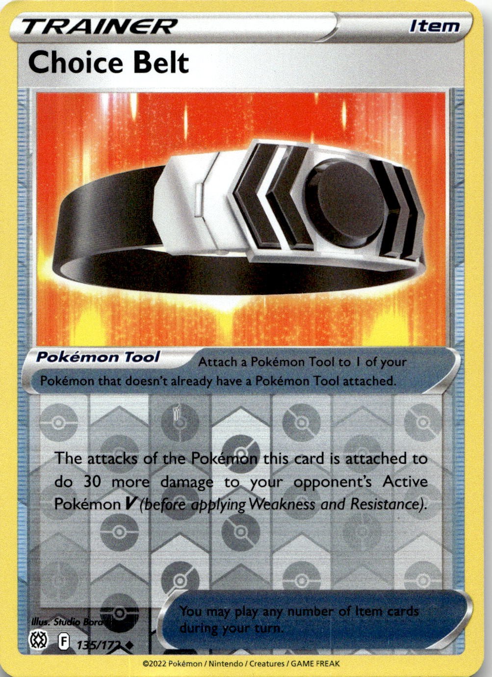 Choice Belt 135/172 Uncommon Brilliant Stars Pokemon Reverse Holo Near Mint