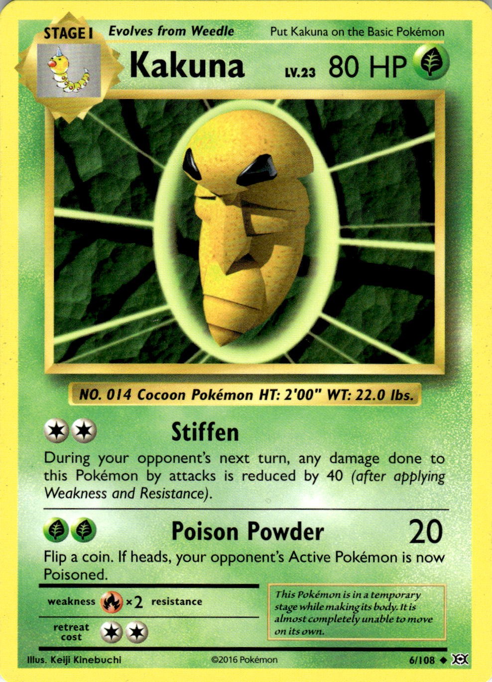 Kakuna 6/108 Uncommon Evolutions Pokemon Near Mint