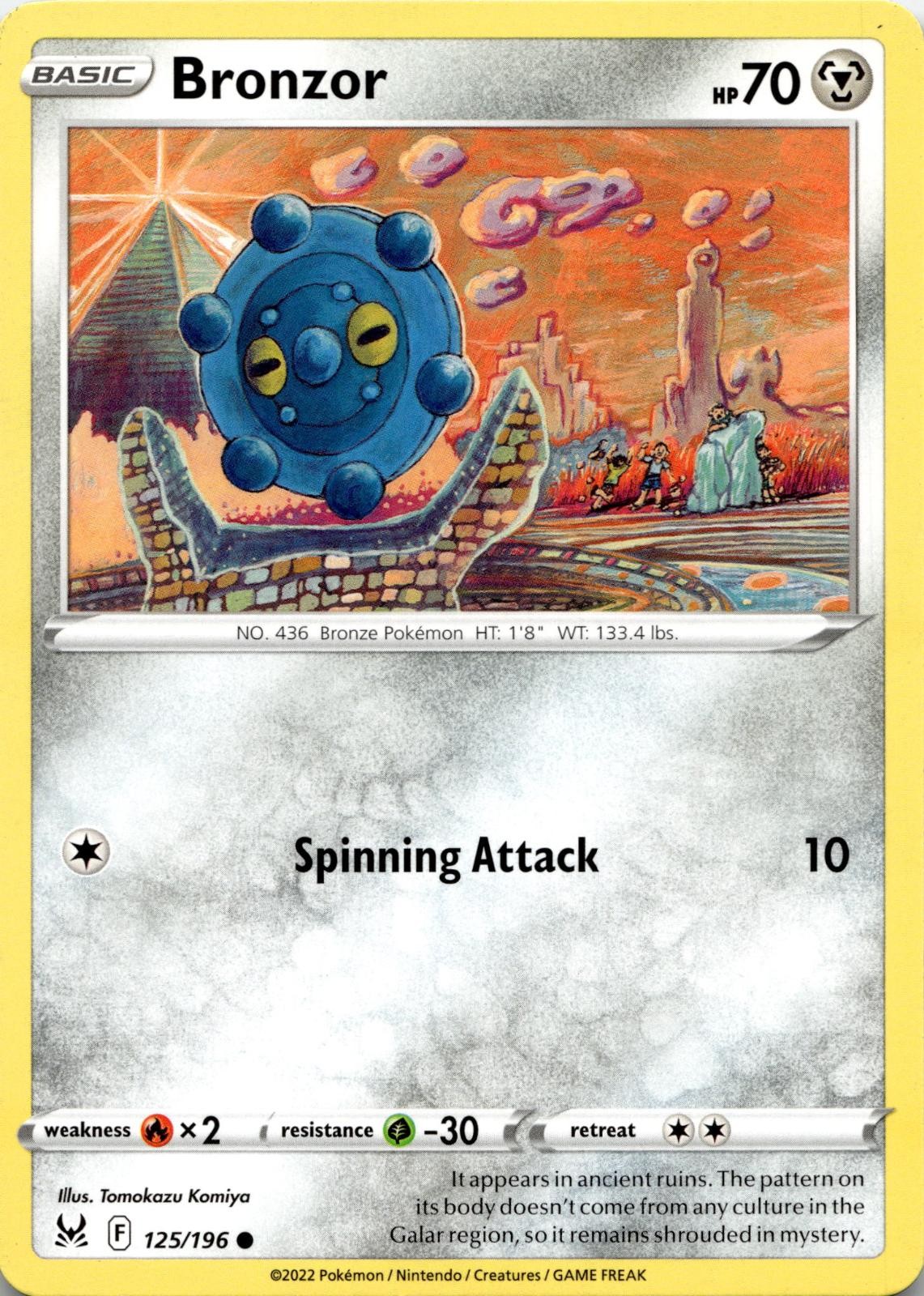 Bronzor 125/196 Common Lost Origin Pokemon Near Mint