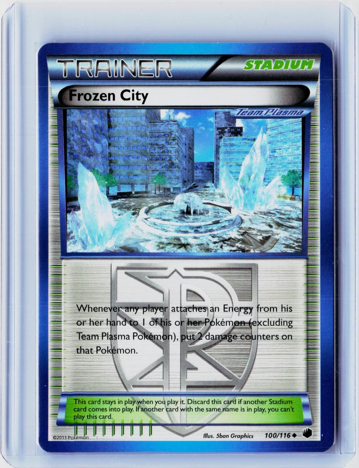 2013 POKEMON FROZEN CITY 100/116 UNCOMMON PLASMA FREEZE NEAR MINT