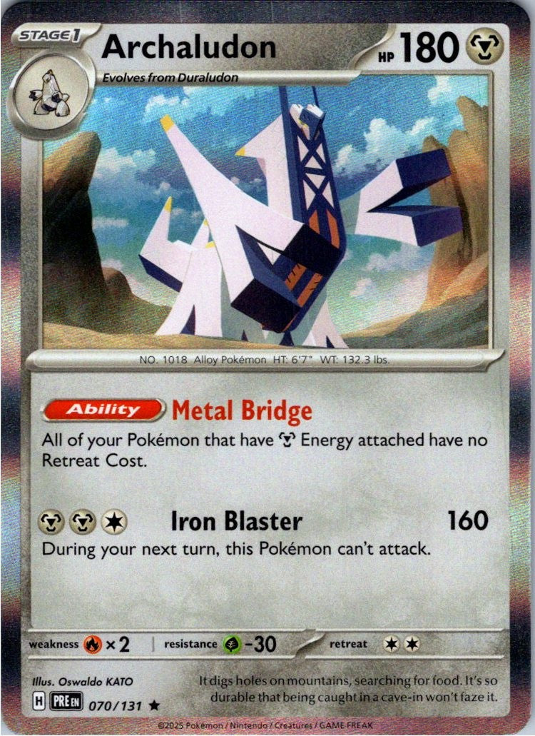 Archaludon 070/131 Holo Rare Prismatic Evolutions Pokemon Near Mint