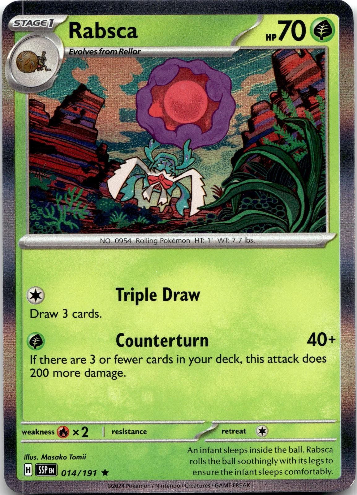 Rabsca 014/191 Rare Surging Sparks Pokemon Holo Near Mint