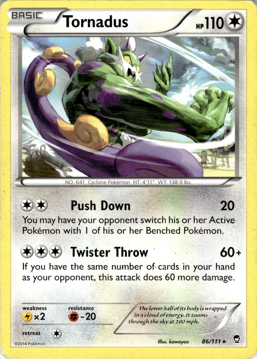 Tornadus 86/111 Rare Furious Fists Pokemon Lightly Played