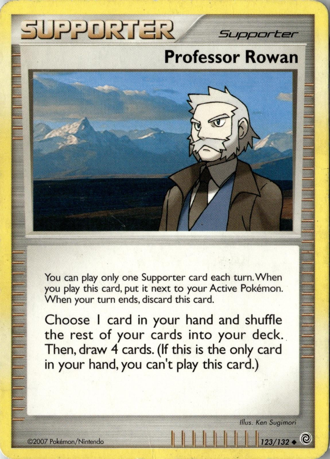 2007 POKEMON PROFESSOR ROWAN 123/132 UNCOMMON SECRET WONDERS NEAR MINT