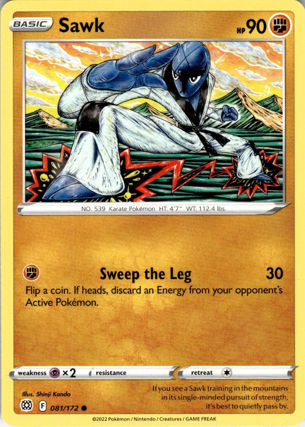 2022 POKEMON SAWK 081/172 COMMON BRILLIANT STARS NEAR MINT