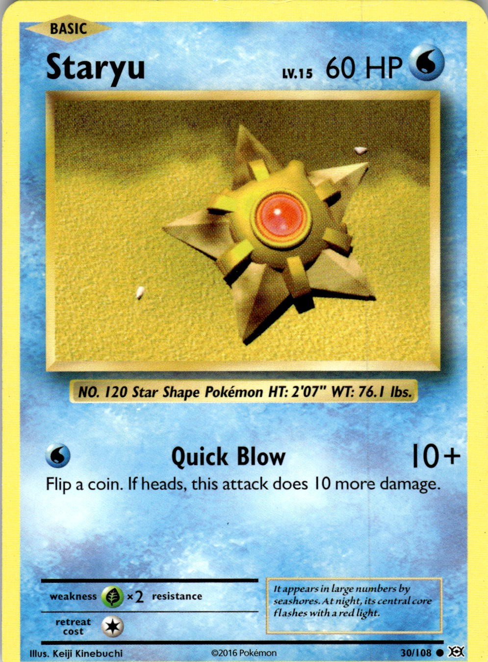 Staryu 30/108 Common Evolutions Pokemon Near Mint