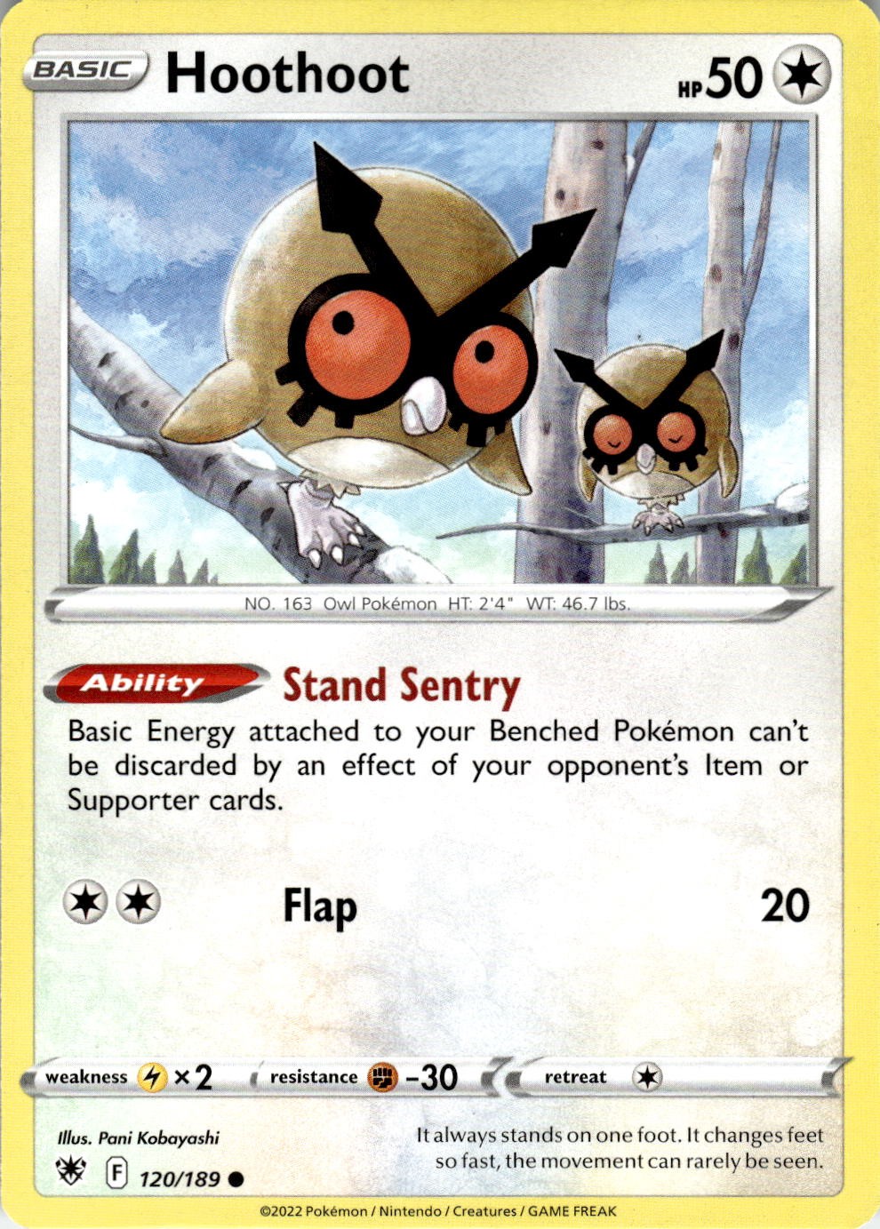 Hoothoot 120/189 Common Astral Radiance Pokemon Near Mint